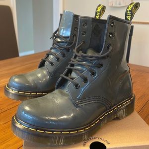 Dr Martens patent leather lace up boots. terrific condition like new.